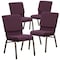 Flash Furniture 18.5"W Stacking Church Chair in Plum Fabric, 4PK 4-FD-CH02185-GV-005-GG - alternate 1